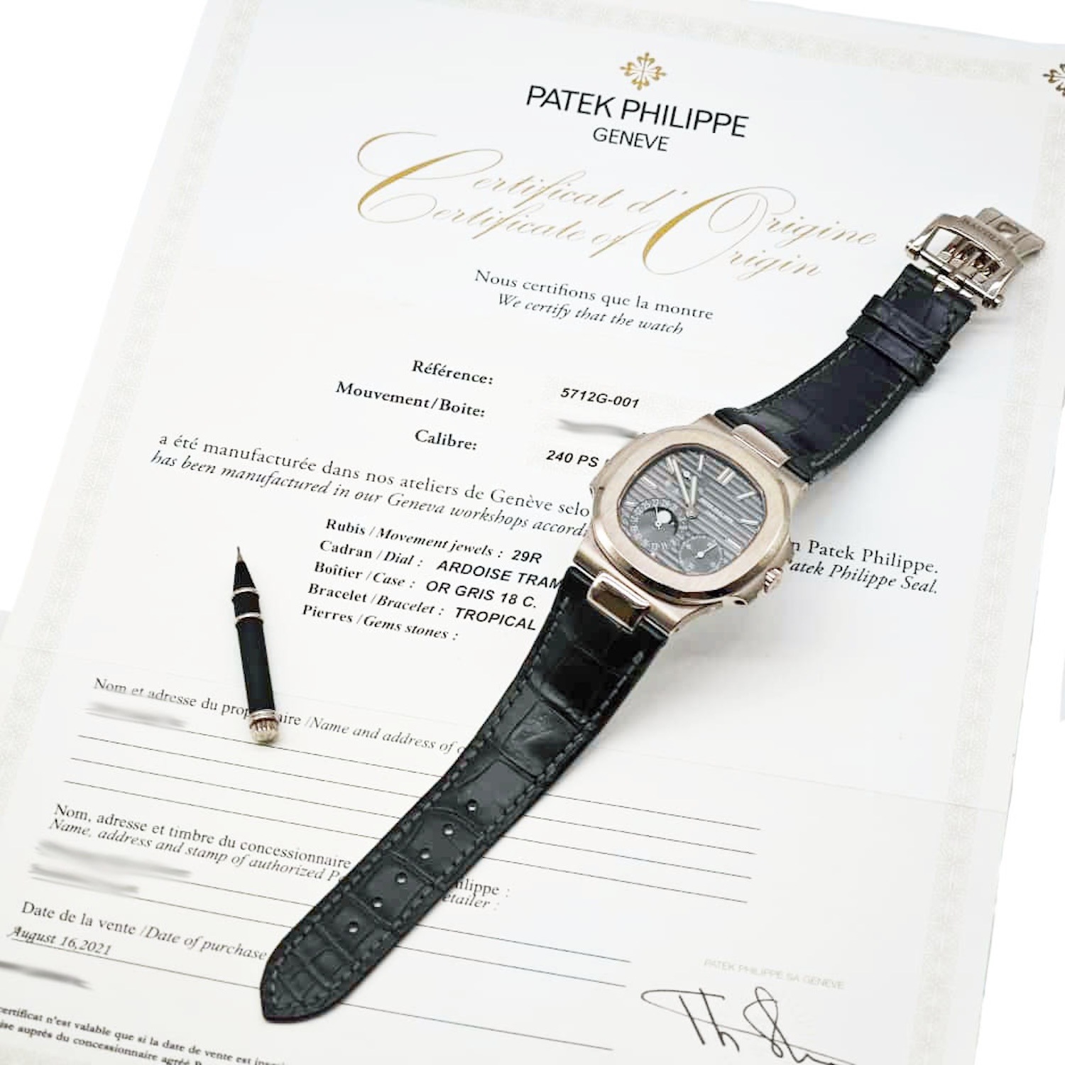 PATEK PHILIPPE/�ѥƥ��å��ե���å�  �Ρ����饹 Nautilus 5712G-001  ��ư���� �ӻ��סڹ����Ź�߸ˡ�#HK11519