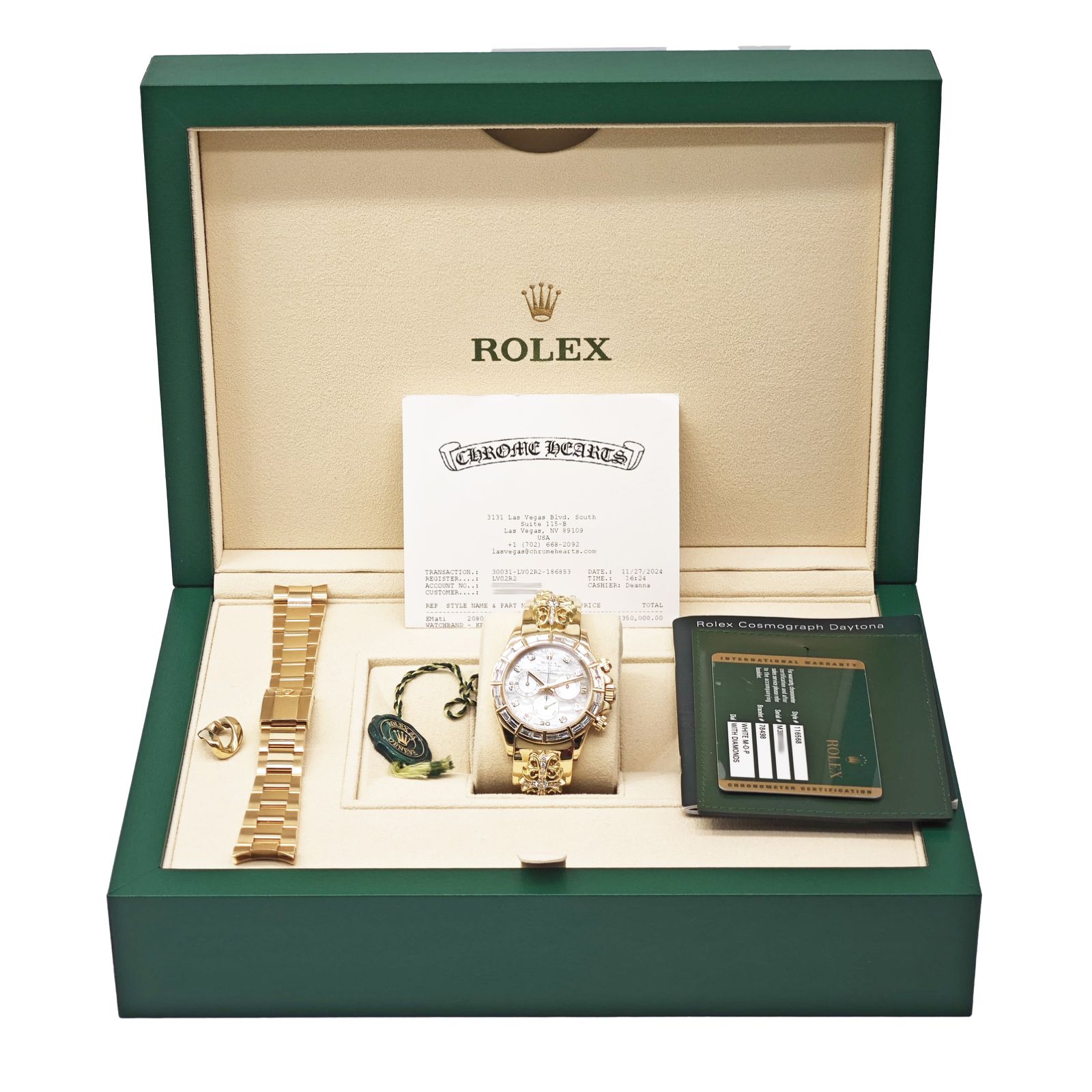 Chromehearts x ROLEX/ϡġߥåǥȥ Daytona 116568ۥ磻/8PDʸסڹŹ߸ˡ#HK11419