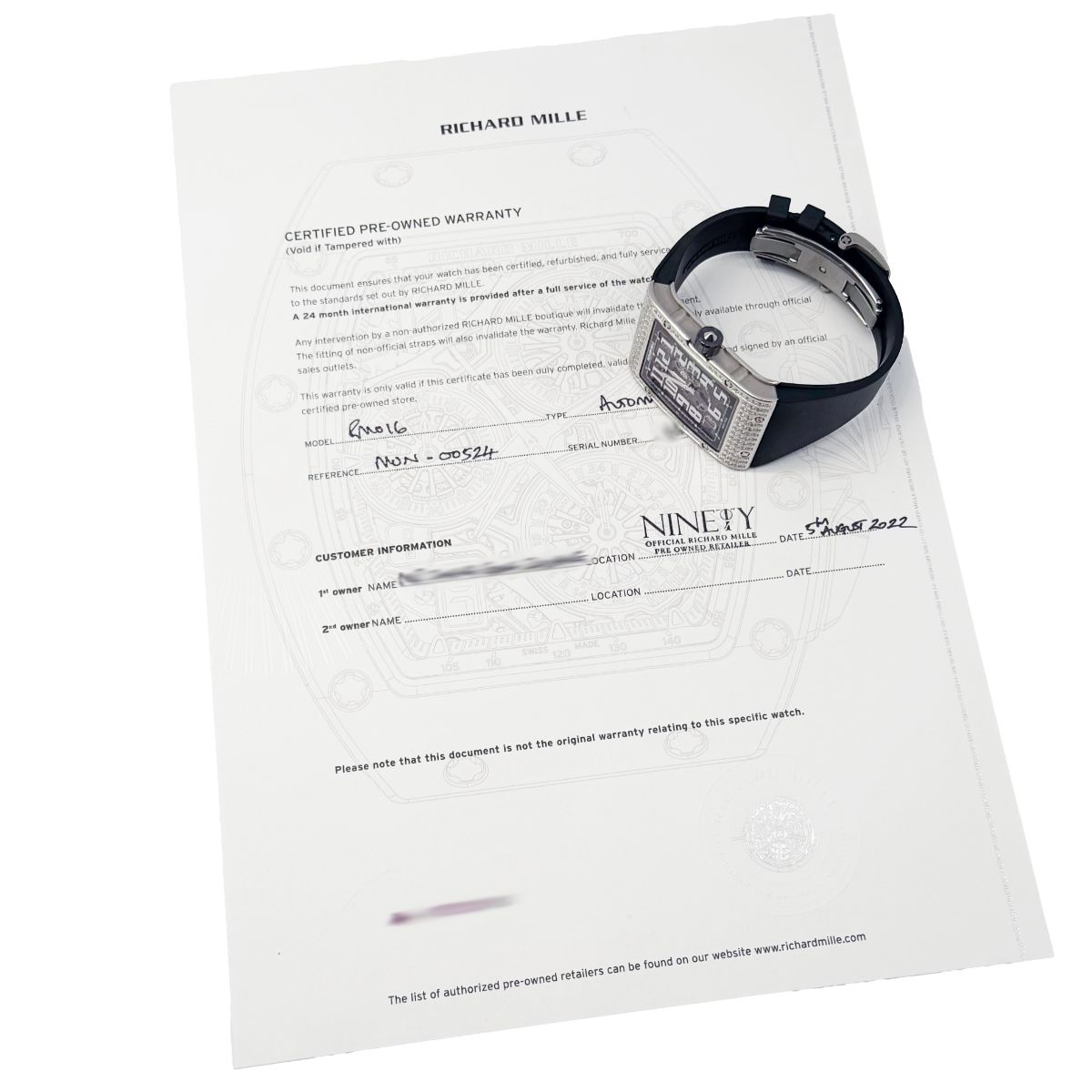 RICHARD MILLE / �ꥷ�㡼��ߥ� RM016 AJ WG 18K WG ������ȥ�ڹ����Ź�߸ˡ�#HK11723
