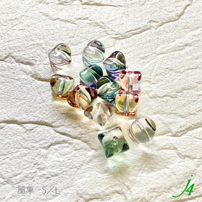 アンジュール カラー ビーズ 風車 L 15mm（4ヶ入）j4