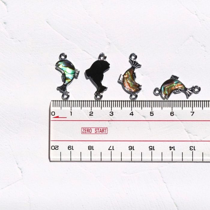 在庫販売！シェル付 メタルパーツ イルカ 約10×23mm 4個入り ビーズ