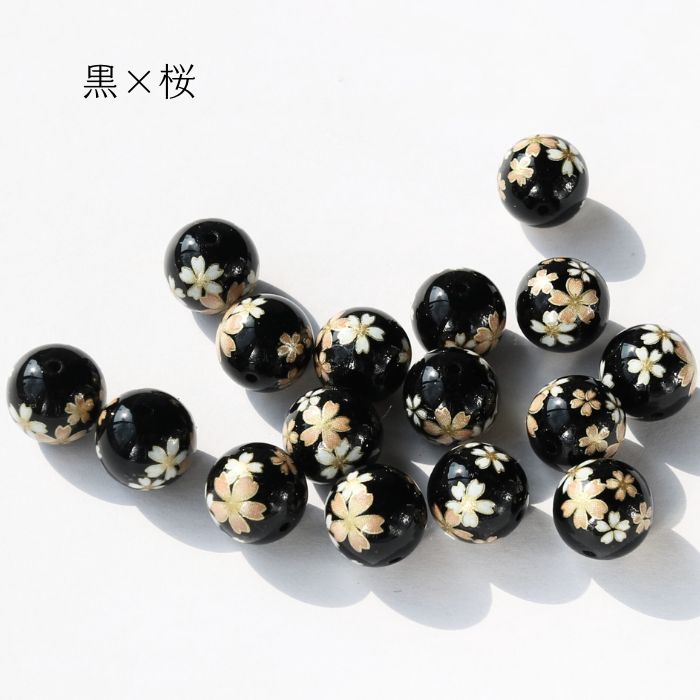 限定商品の為お買い得！ 【アクリル 転写玉 桜・椿・毬 3柄 12mm】 丸