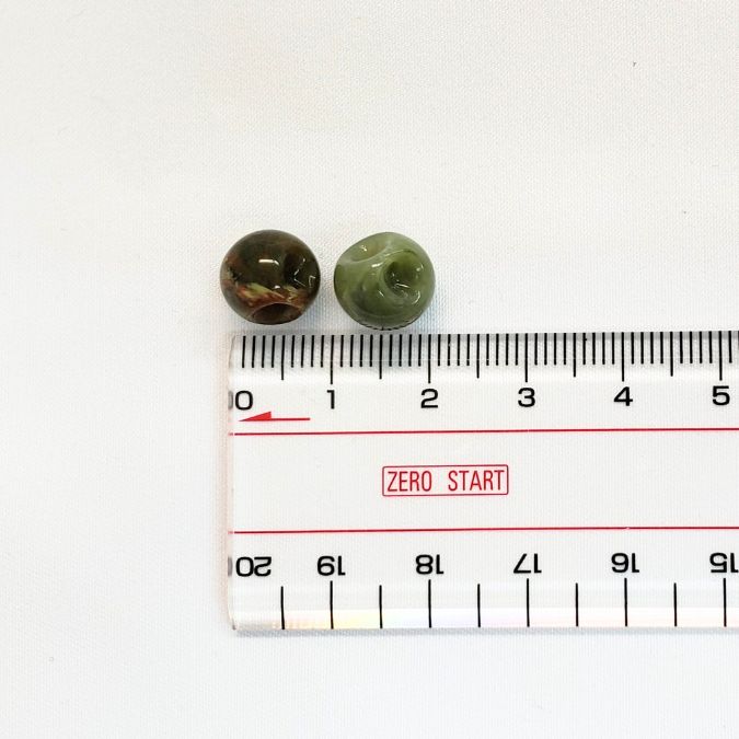 日本製 アクリル【限定マーブル モスグリーンMix 鈴丸 10mm 40個入り j4 】