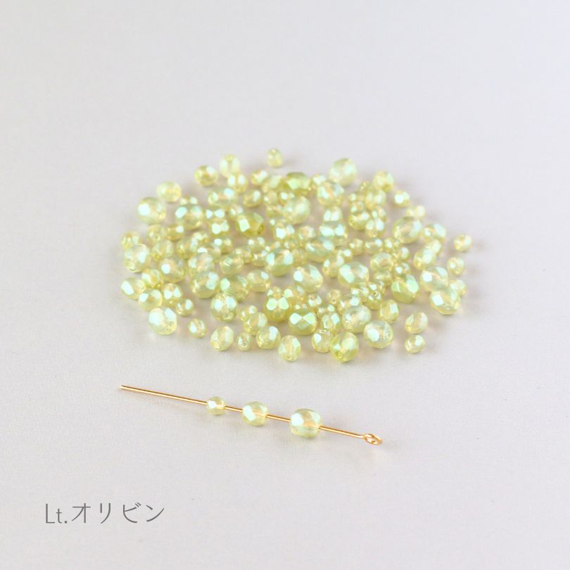 チェコガラス ファイヤーポリッシュ ビーズ 半透パール 3mm