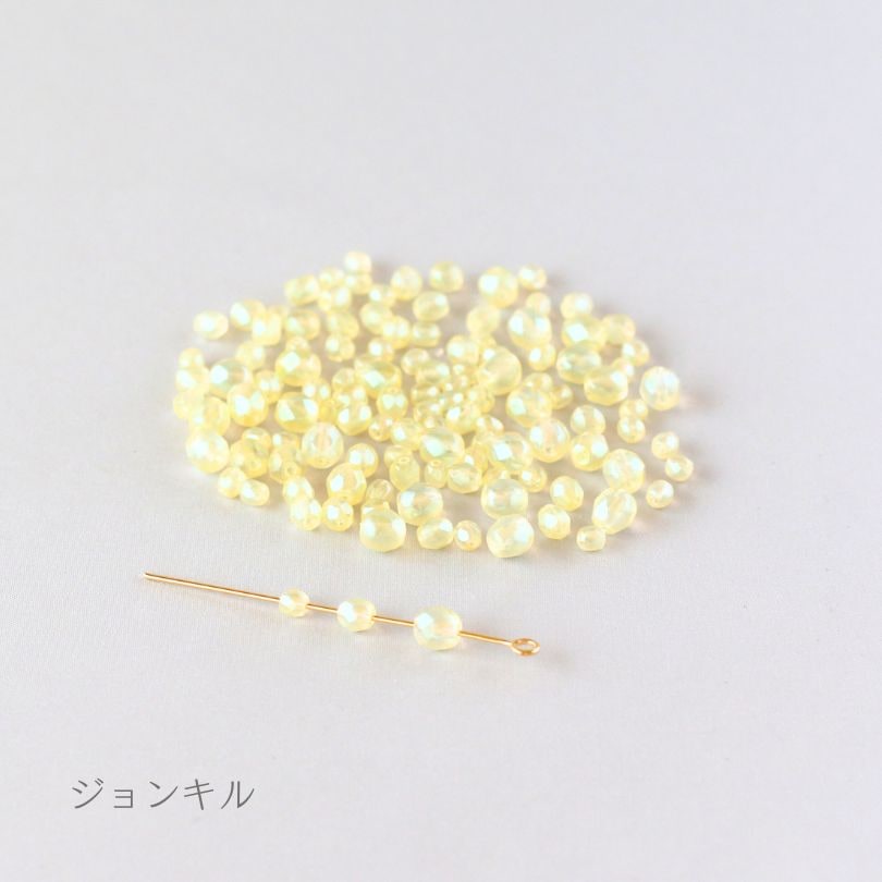 チェコ製ガラスビーズ ファイヤーポリッシュ 半透パール4mm