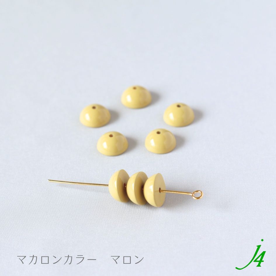 日本製 日本製 バンズ ビーズ 半丸 マカロン カラー 5×10mm (8ヶ) 】