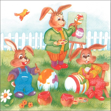 確認用 うさぎ柄（U-2）ペーパーナプキン イースター・ウサギ・タマゴ