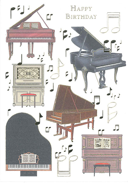 バースデーカード ピアノ 音符 音楽 オランダ製quire クワイヤー グリーディングカード Mac Classic ピアノ ペーパーナプキン グリーティングカード パーティー食器の通販 Best Wishes ベストウィッシーズ