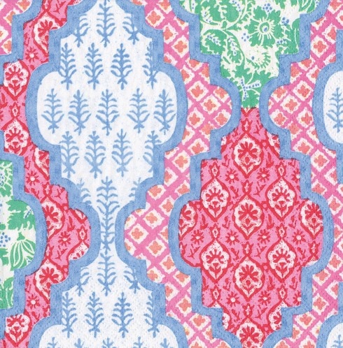 �ڤ�������Caspari �ڡ��ѡ��ʥץ���/Provencale Cotton Pink Multi��L������ 20�������