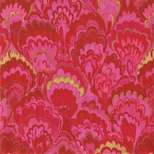 �ڤ�������Caspari �ڡ��ѡ��ʥץ���/ Marbled Ceramica Red/fuchsia��L������ 20�������