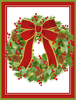 ����ꥫ Caspari ���ꥹ�ޥ�������/White Pine And Red Bow Wreath 15.4��11.8cm ���������