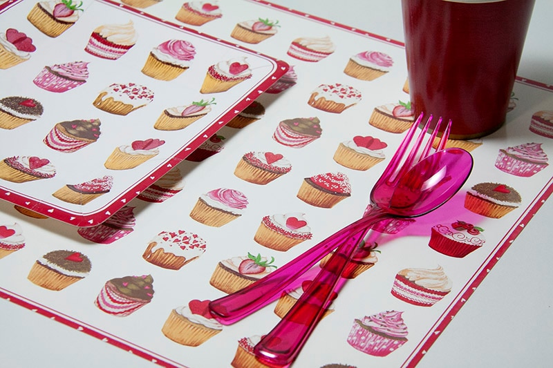 プレースマット ケーキ柄】Caspariペーパー ランチョンマット 2枚入り