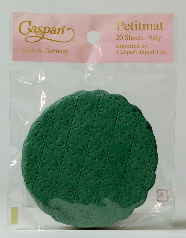 コースター ペーパー 無地 グリーン 緑】Caspari紙製 プチマット 20枚