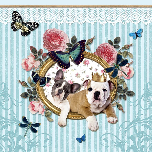 �ڥ��̡��֥롼���ѡ��ƥ�����Ambiente �ڡ��ѡ��ʥץ���/Royal Dogs��L������ 20������ 33��33cm��