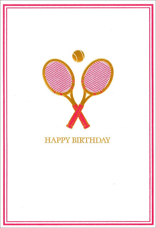 �ڥС����ǡ������� �ƥ˥� �ԥ󥯡ۥ���ꥫ Caspari�� ���꡼�ǥ��󥰥�����/Happy Birthday Tennis Red Embossed