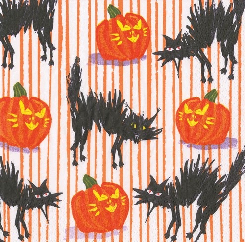 �ڥϥ�������ۥɥ����� Caspari �ڡ��ѡ��ʥץ���/Halloween Cats��L������(33��33cm)��20�������