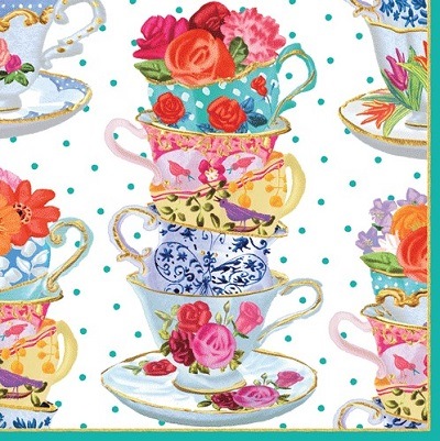 Caspari �ڡ��ѡ��ʥץ���/Tea Cups��L������ 20�������