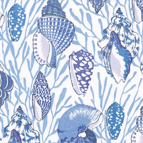 �ڲơ�Caspari �ڡ��ѡ��ʥץ���/Shell Toile Blue��L������ 20�������
