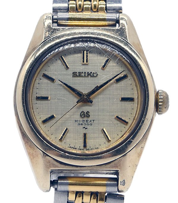 シルバー アナログ腕時計 手巻き式 からし 