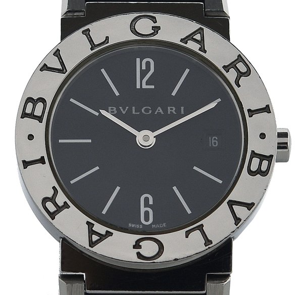 ☆良品！BVLGARI ブルガリ ブルガリブルガリ BB26SS 黒文字盤 SS