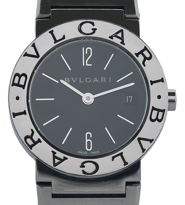 ブルガリBVLGARI ブルガリブルガリ BB26SS SS クォーツレディース ☆良品！BVLGARI ブルガリ ブルガリブルガリ BB26SS 黒文字盤 SS