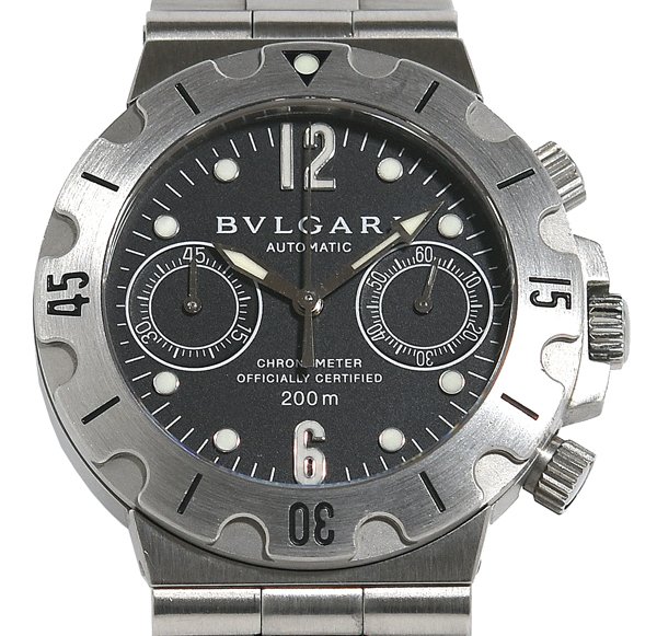 美品 BVLGARI ブルガリ ディアゴノ スクーバ SCB38S クロノグラフ 自動 