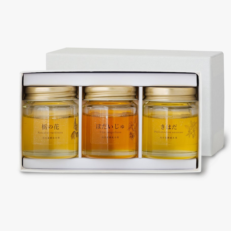 プチ国産はちみつ３本セット（栃の花、ぼだいじゅ、きはだ）～プチギフト・内祝い・お返しものにも～