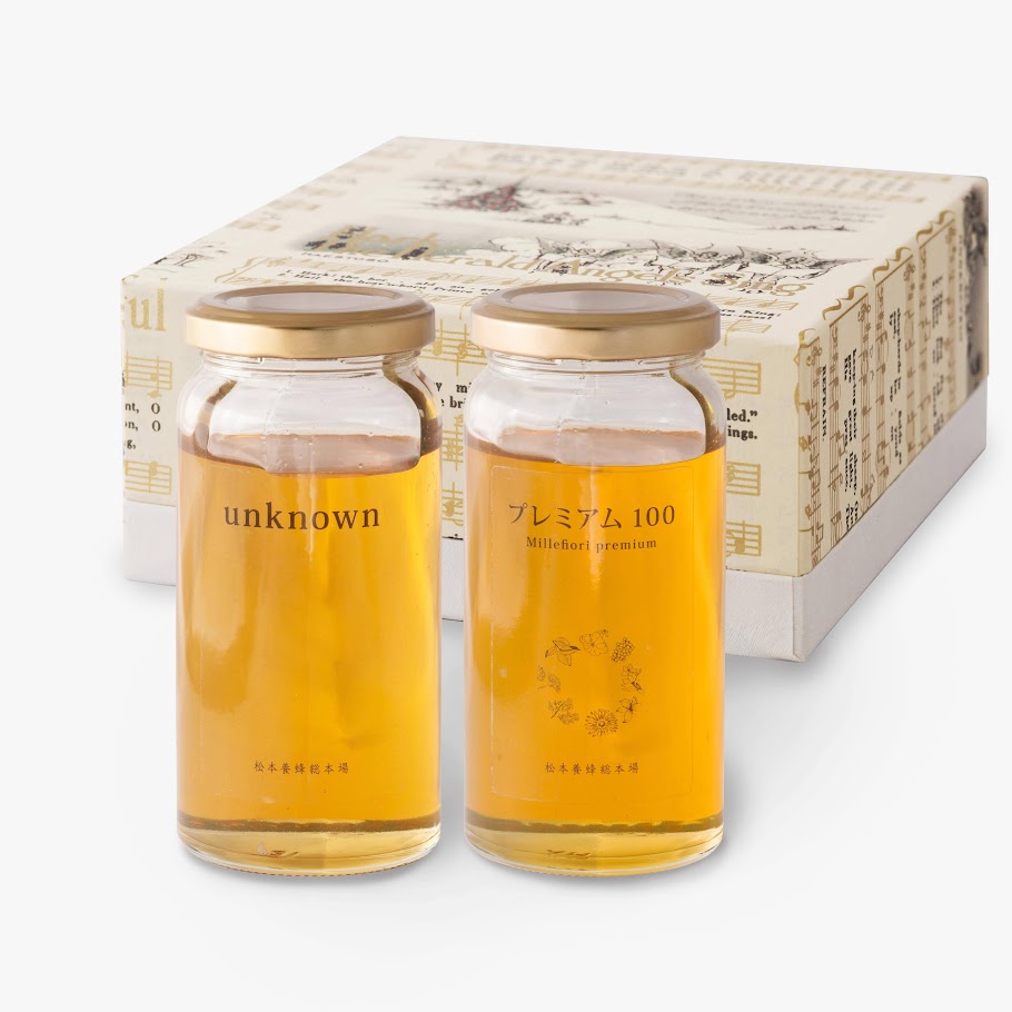 国産はちみつギフト（unknown、プレミアム100　 各180g）（クリスマス柄イタリア製紙箱）