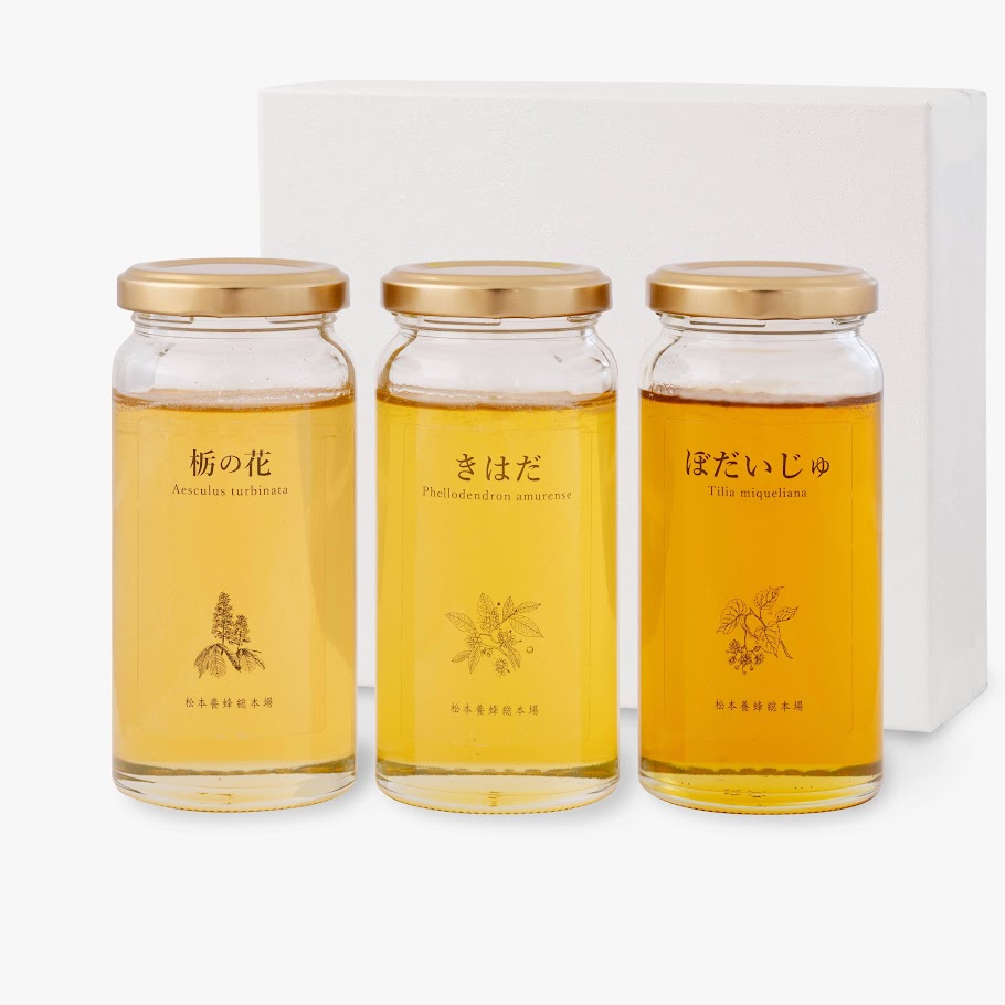 国産はちみつ3点セット （栃の花・きはだ・ぼだいじゅ 各180g