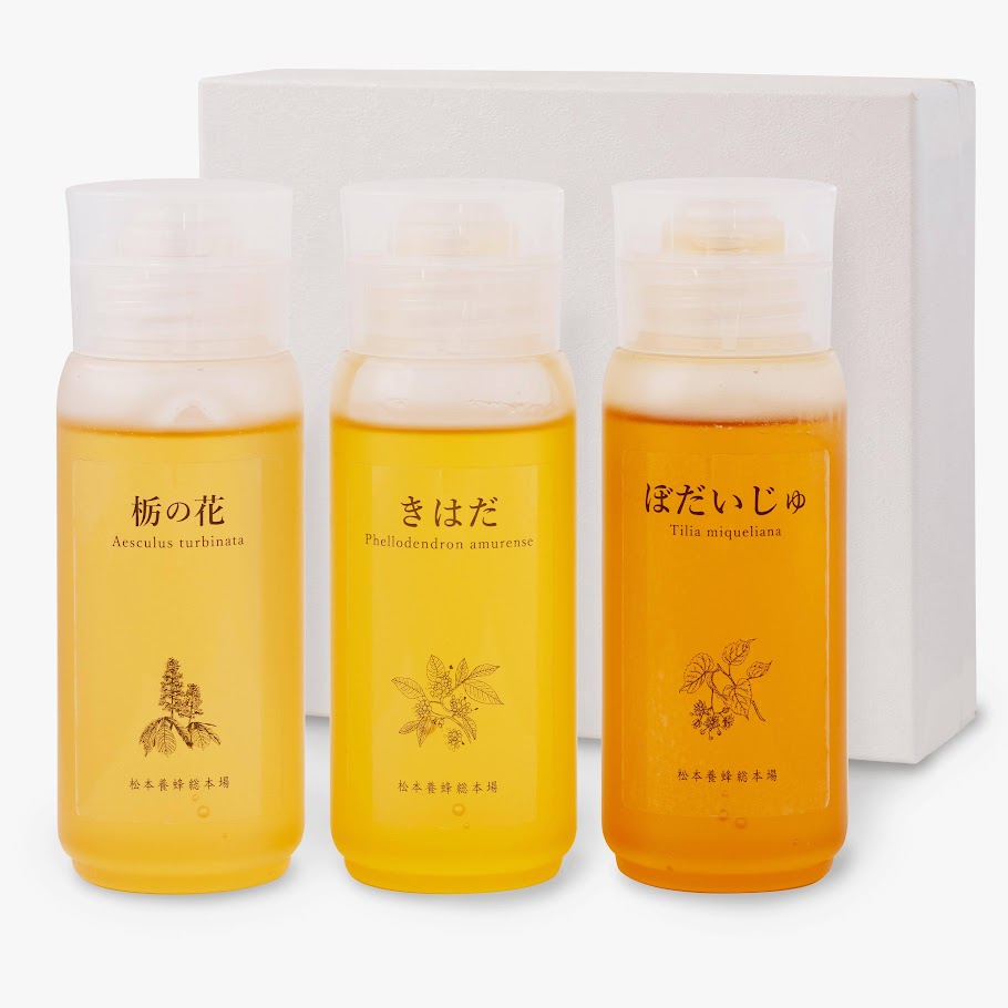 国産はちみつ3点セット ～軽量で便利なボトルタイプ～ （栃の花・きはだ・ぼだいじゅ 各180g）