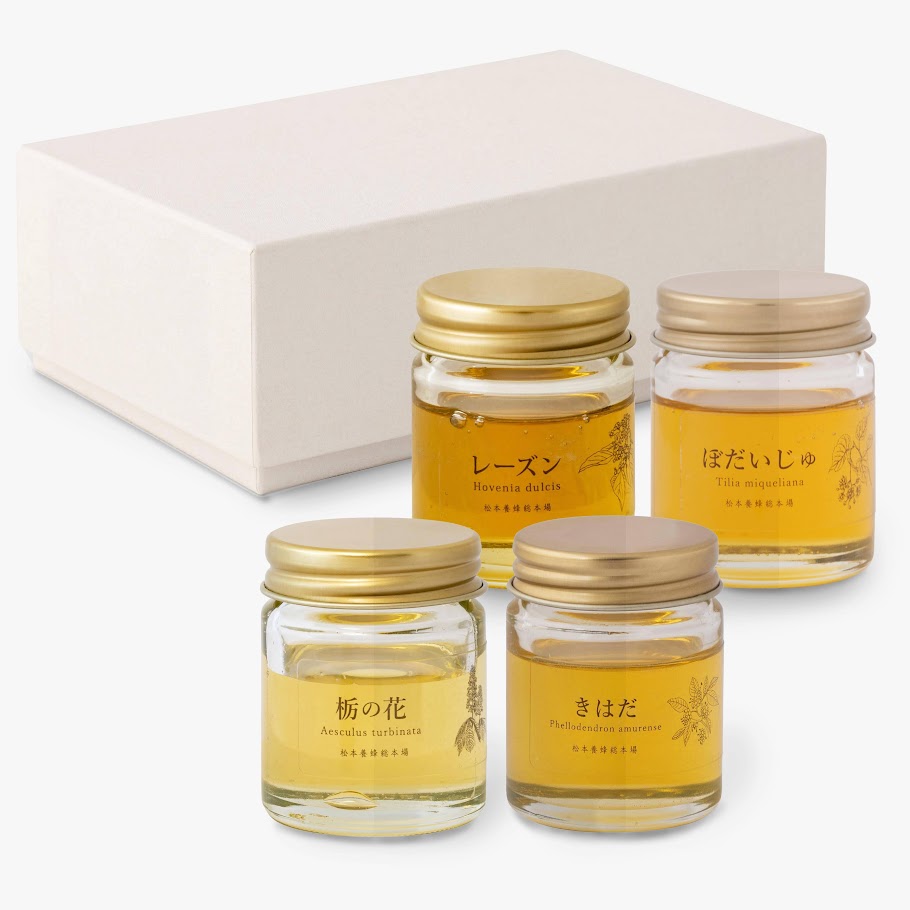 プチハニー4点セット（栃の花、きはだ、レーズン、ぼだいじゅ）
