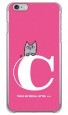 letter＆cat ピンク C design by PansonWorks（クリア） / SECOND SKIN|平面プリント/ハード|PansonWorks