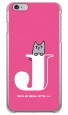 letter＆cat ピンク J design by PansonWorks（クリア） / SECOND SKIN|平面プリント/ハード|PansonWorks