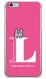 letter＆cat ピンク L design by PansonWorks（クリア） / SECOND SKIN|平面プリント/ハード|PansonWorks