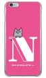 letter＆cat ピンク N design by PansonWorks（クリア） / SECOND SKIN|平面プリント/ハード|PansonWorks