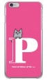 letter＆cat ピンク P design by PansonWorks（クリア） / SECOND SKIN|平面プリント/ハード|PansonWorks