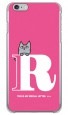 letter＆cat ピンク R design by PansonWorks（クリア） / SECOND SKIN|平面プリント/ハード|PansonWorks