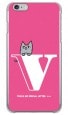 letter＆cat ピンク V design by PansonWorks（クリア） / SECOND SKIN|平面プリント/ハード|PansonWorks