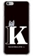 letter＆cat ブラック K design by PansonWorks（クリア） / SECOND SKIN|平面プリント/ハード|PansonWorks