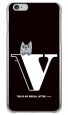 letter＆cat ブラック V design by PansonWorks（クリア） / SECOND SKIN|平面プリント/ハード|PansonWorks