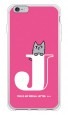 letter＆cat ピンク J design by PansonWorks（ソフトTPU半透明） / SECOND SKIN|平面プリント/ソフトTPU|PansonWorks