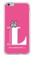 letter＆cat ピンク L design by PansonWorks（ソフトTPU半透明） / SECOND SKIN|平面プリント/ソフトTPU|PansonWorks