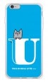 letter＆cat ブルー U design by PansonWorks（ソフトTPU半透明） / SECOND SKIN|平面プリント/ソフトTPU|PansonWorks