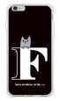 letter＆cat ブラック F design by PansonWorks（ソフトTPU半透明） / SECOND SKIN|平面プリント/ソフトTPU|PansonWorks
