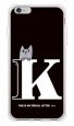 letter＆cat ブラック K design by PansonWorks（ソフトTPU半透明） / SECOND SKIN|平面プリント/ソフトTPU|PansonWorks