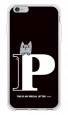 letter＆cat ブラック P design by PansonWorks（ソフトTPU半透明） / SECOND SKIN|平面プリント/ソフトTPU|PansonWorks