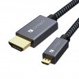 iVANKY VBA32 2m Grey & Black 4K Micro HDMI to HDMI Cable 4K/60Hz HDMI   ü վƥ ץ饺ޥƥ ץ ǥ륫 ޥ ޡȥե ֥å  å