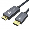 iVANKY VBC65 1m Grey & Black DisplayPort to HDMI Cable ǥץ쥤ݡ to HDMI ֥ 4K@60Hz TV ƥ ѥ PC Ρȥѥ Monitor ˥  Υ 㸺 ͥ줿  ꥢ