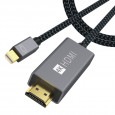 iVANKY VBB33 3m Gray & Black Mini DisplayPort to HDMI Cable ߥ ǥץ쥤ݡ to HDMI ֥ 4K@60Hz Mac OS Windows 7 / 8 / 10 б Thunderbolt ܥ Apple MacBook Air MacBook Pro iMac Mac Mini