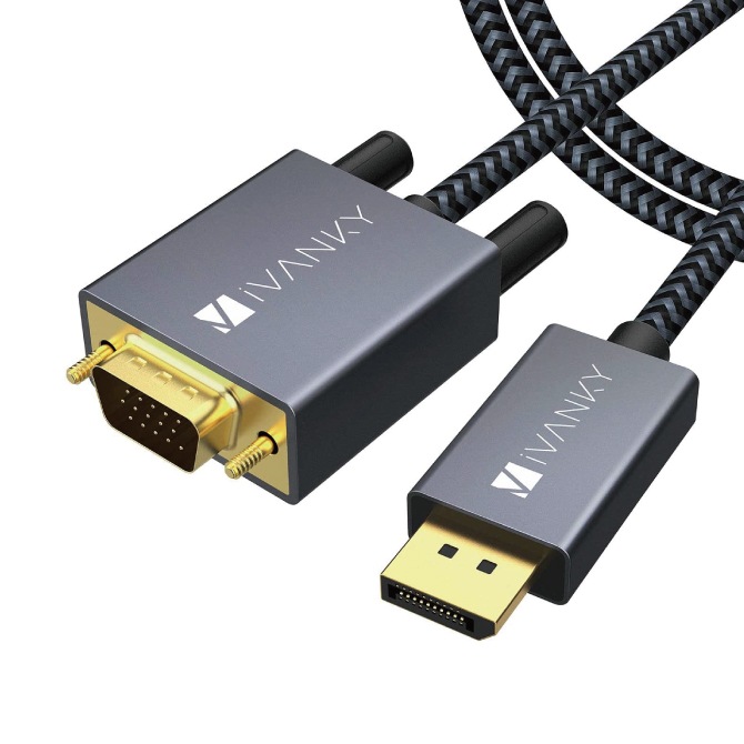 iVANKY VBC71 2m Gray & Black 1080P@60Hz DisplayPort to VGA Cable DPݡ Ρȥѥ ǥȥå VGAݡ ץ ˥ ƥ եHD 1080p ӥǥåե꡼  ߷  ߡƥ ͵